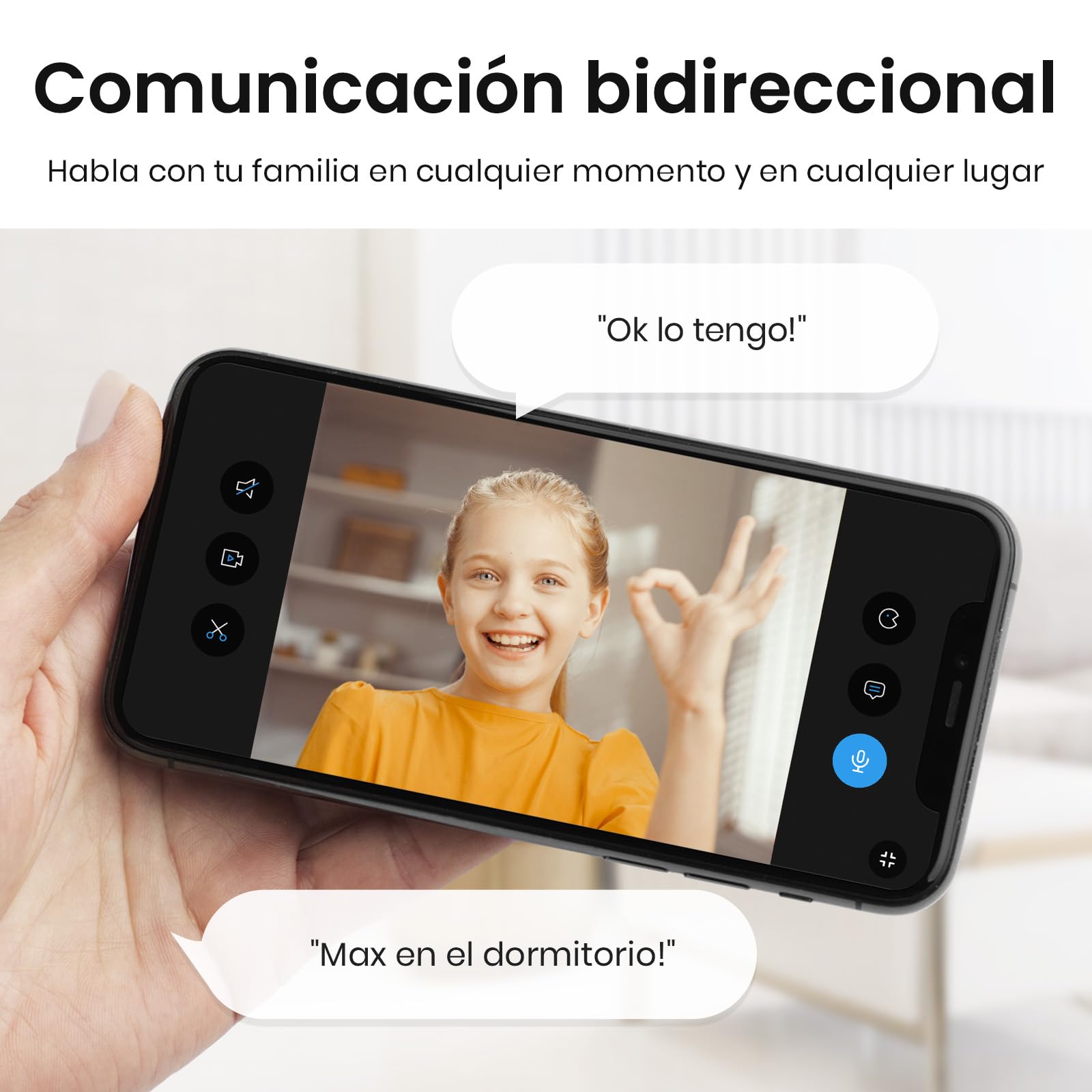 aosu 2K Camara Vigilancia WiFi Interior 360°, Nocturna HD de 10 m, WiFi 5G/2.4 GHz, Detección Humana AI, Audio Bidireccional, Llamada de un Toque, para Bebé/Mascotas, Compatible con Alexa