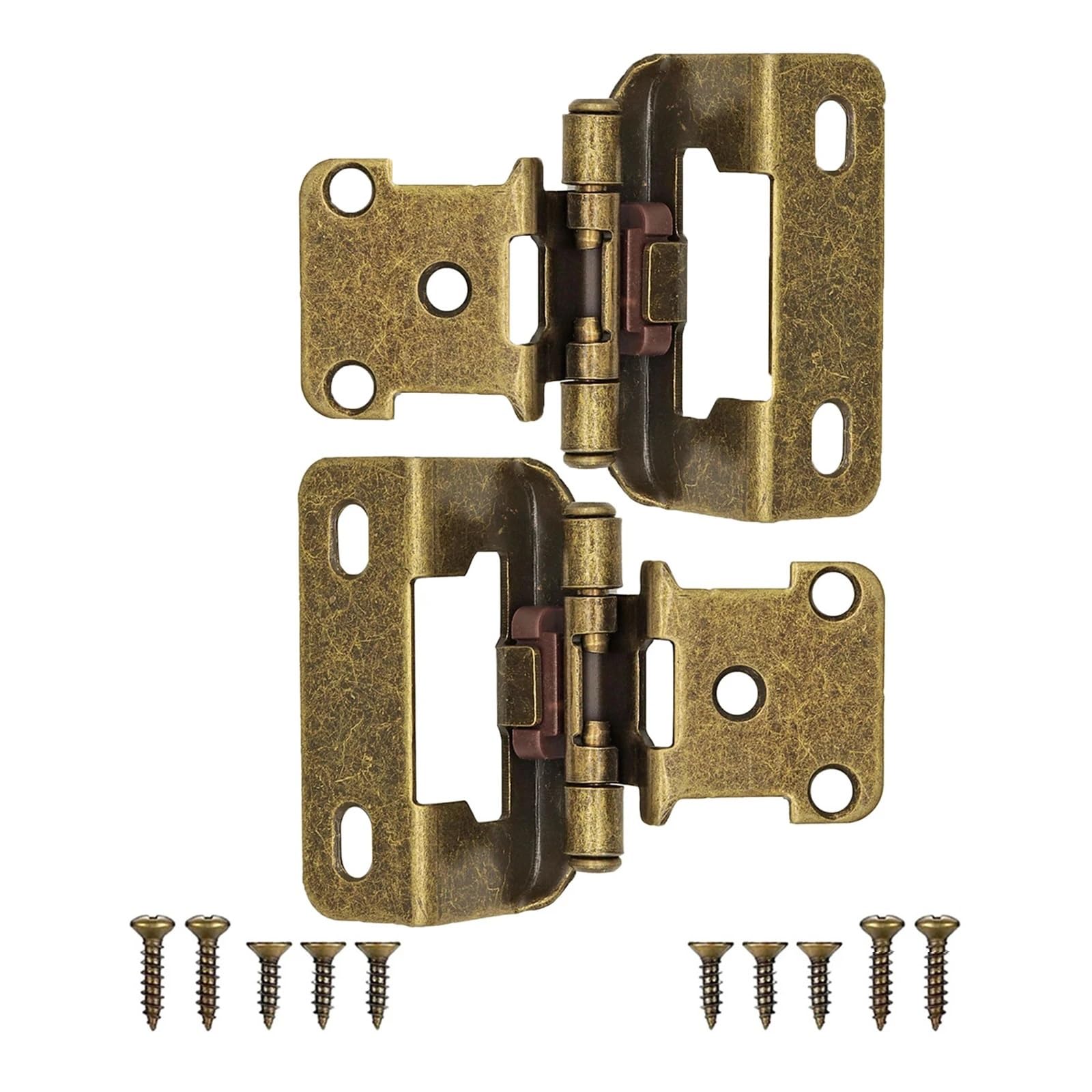 Kdhcvkz Antique Bronze 2Pcs Door Hinge With Screws 1/2 Inch Cabinet Hinges(Antique Bronze)