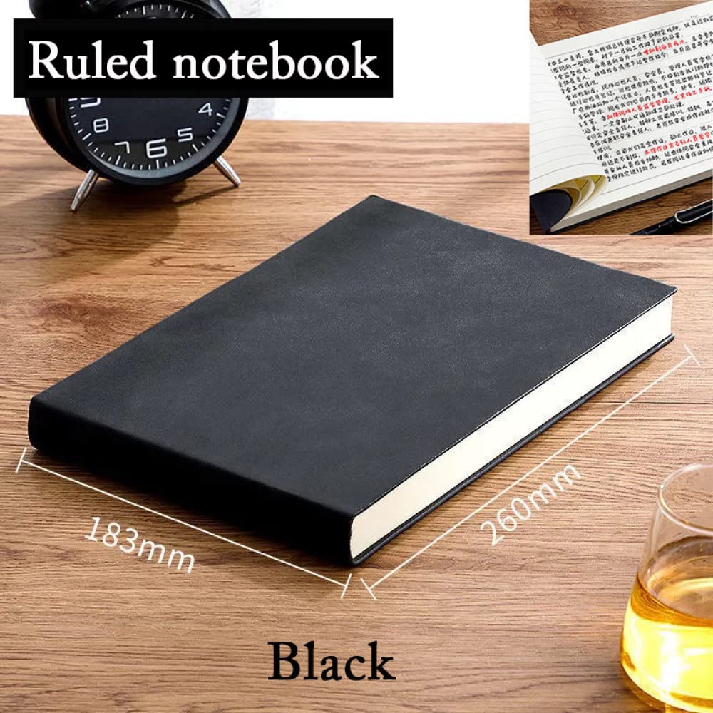 Carnet B5 pour la prise de notes marqueurs de dessin, carnet de grille de journal et bloc-notes de carte mentale de journal pour l'agenda du planificateur d'art, Noir, ligné