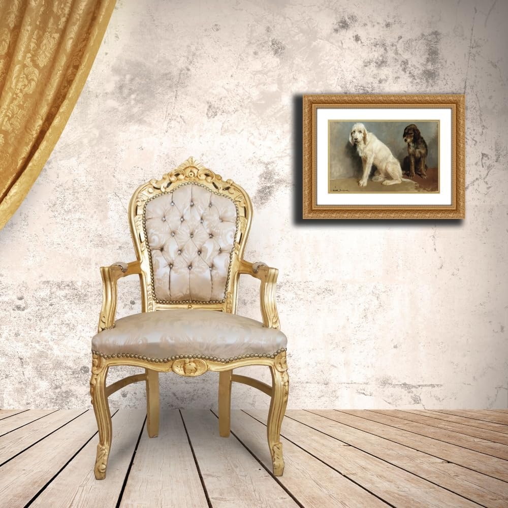 ArtDirect Study Of Two Dogs Custom Framed Art Print Giclee Print or Canvas Options with Various Sizes and Customization by Rosa Bonheur