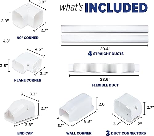 Miniatura 8 de Sealproof Kit de cubierta de línea de CA dividida, kit decorativo de PVC de grado profesional blanco de 4 pulgadas que proporciona cobertura de