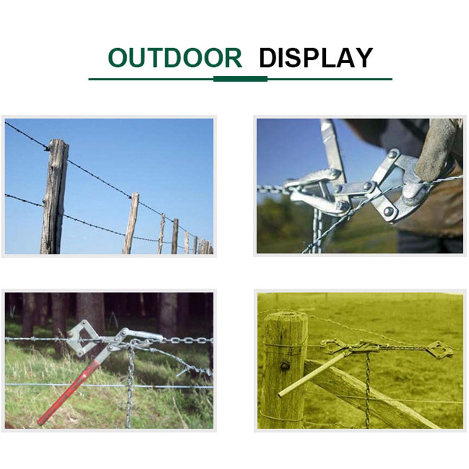 Duty Chain Link Zaunwerkzeug 2200LB Spannung, 1, 2 m Stahlkette für Drahtgeflecht und Gartenverstärkung, Zaunspanner, Werkzeug, Spanner, Drahtspanner, Verbindungswerkzeuge