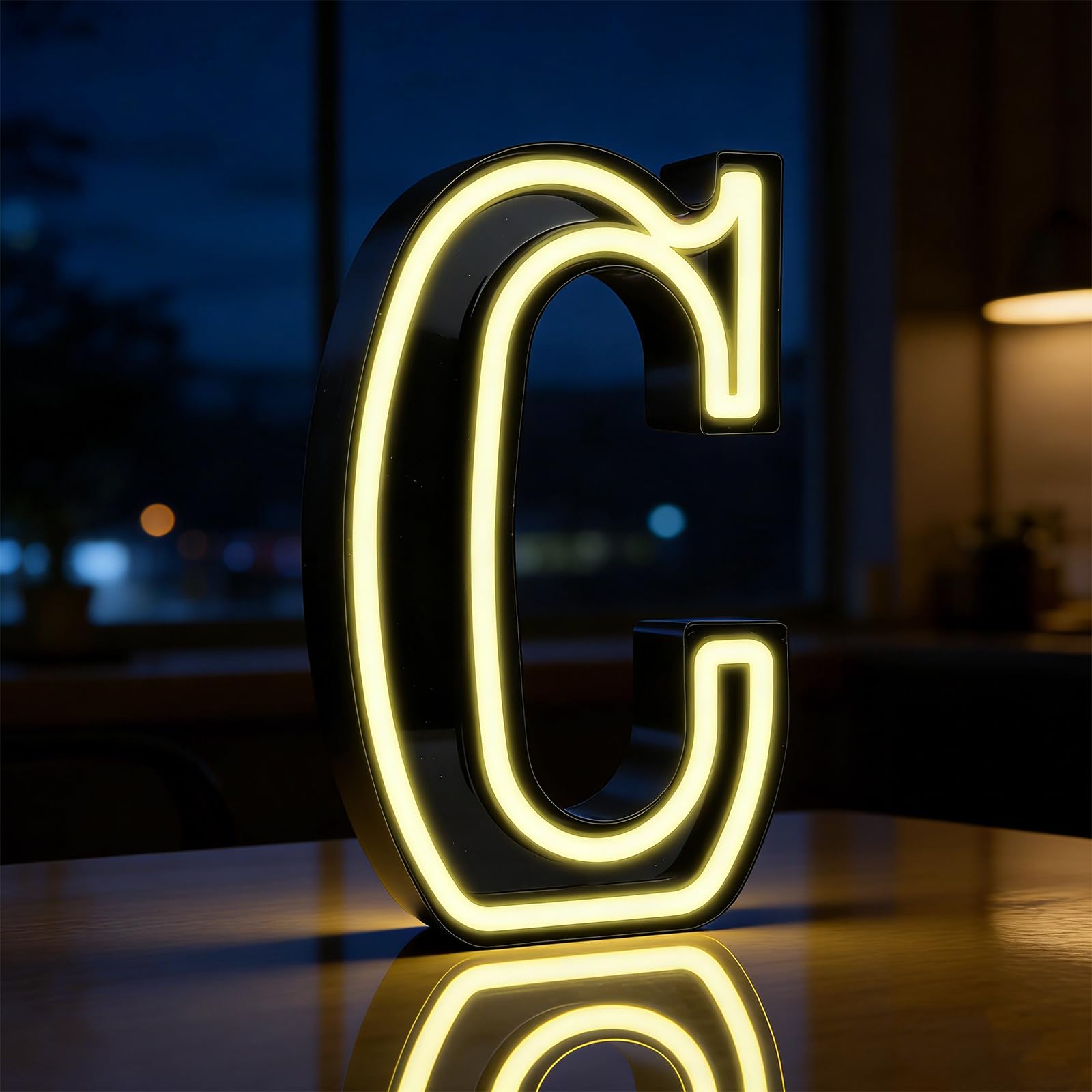 LED Letter Lights, Light Up Letters C, Alphabet Sign Gifts for Girls Women Party Birthday Decorations Valentine Wall Table Decor Battery Operated (C)