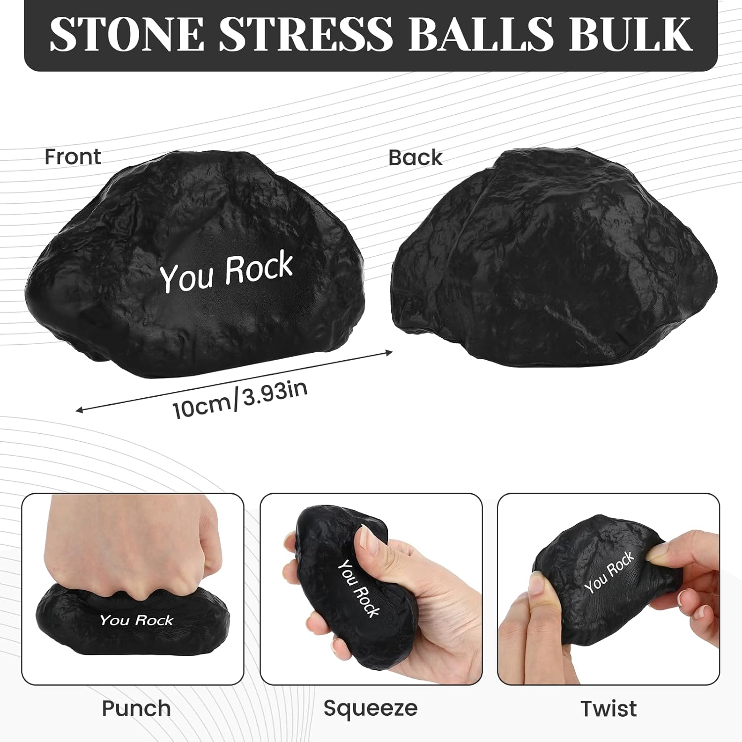 20pcs Stress Balls for Adults, You Rock Stress Relief Gifts Motivational Stress Balls Employee Appreciation Gifts Bulk, Squeezable Mini Stresses Toys Balls for Anxiety for Employee Staff Teacher