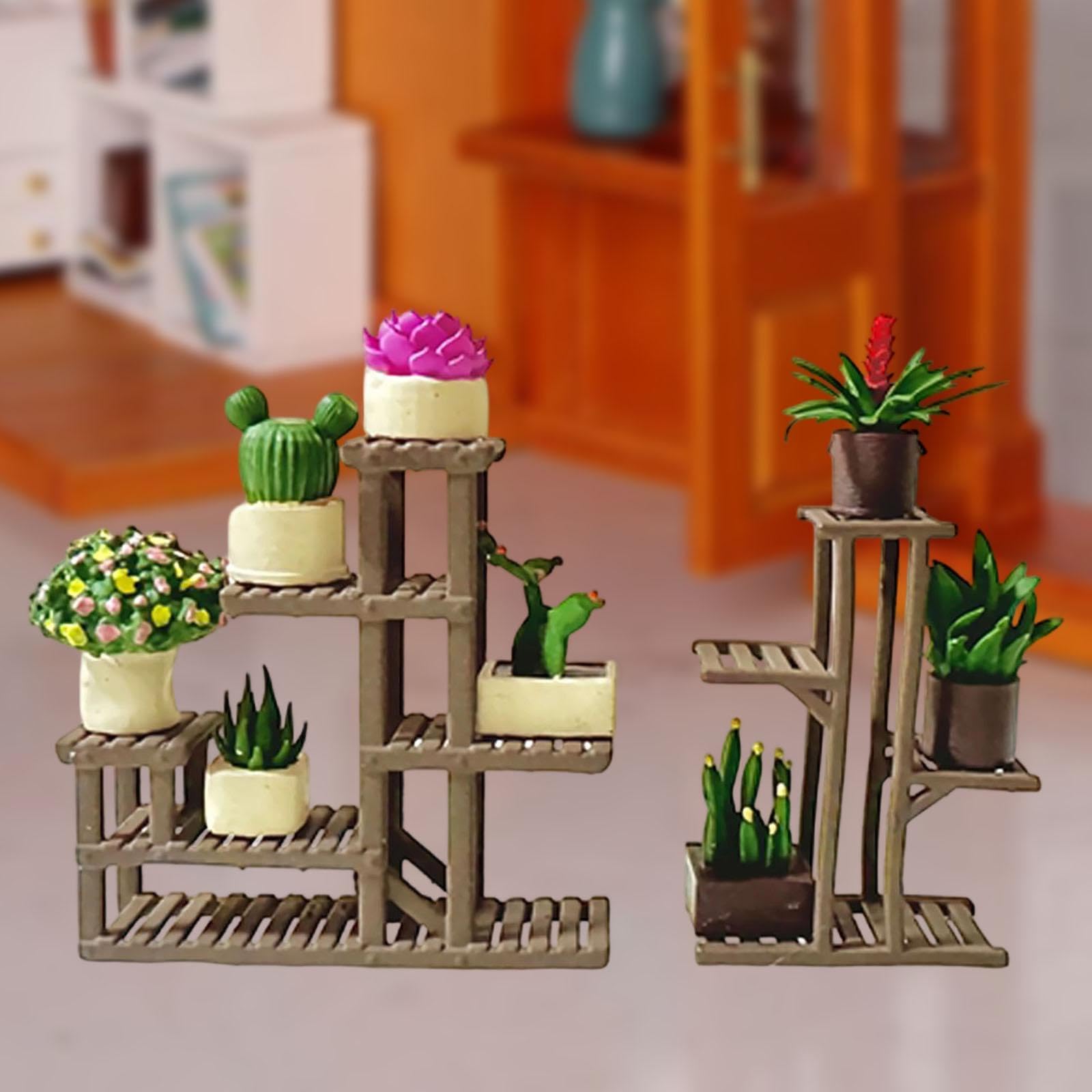 Miniatura Supporto Fiori Decorazione Ornemento Vaso Pianta Micro Scena Resina Realistica Adatto a Regalo Scrivania Dashboard Auto, Style C