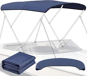 SureShade Power Pontoon Bimini Top Review 10 3 Bow Bimini Top Replacement Canvas - Marine Grade Waterproof UV-Proof 900D Canvas for Jon & Pontoon Boats (Navy Blue, 6'L x 46-67"W x 72"H)