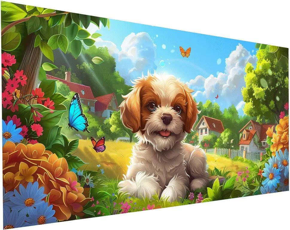Diamond painting adulte XXL rural 80x160cm chien portrait broderie 5D