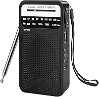 Vista 9 de Radio portátil AM FM con recepción de largo alcance, radio transistor Goodes con altavoz, conector para auriculares, funciona con pilas 2AA para uso