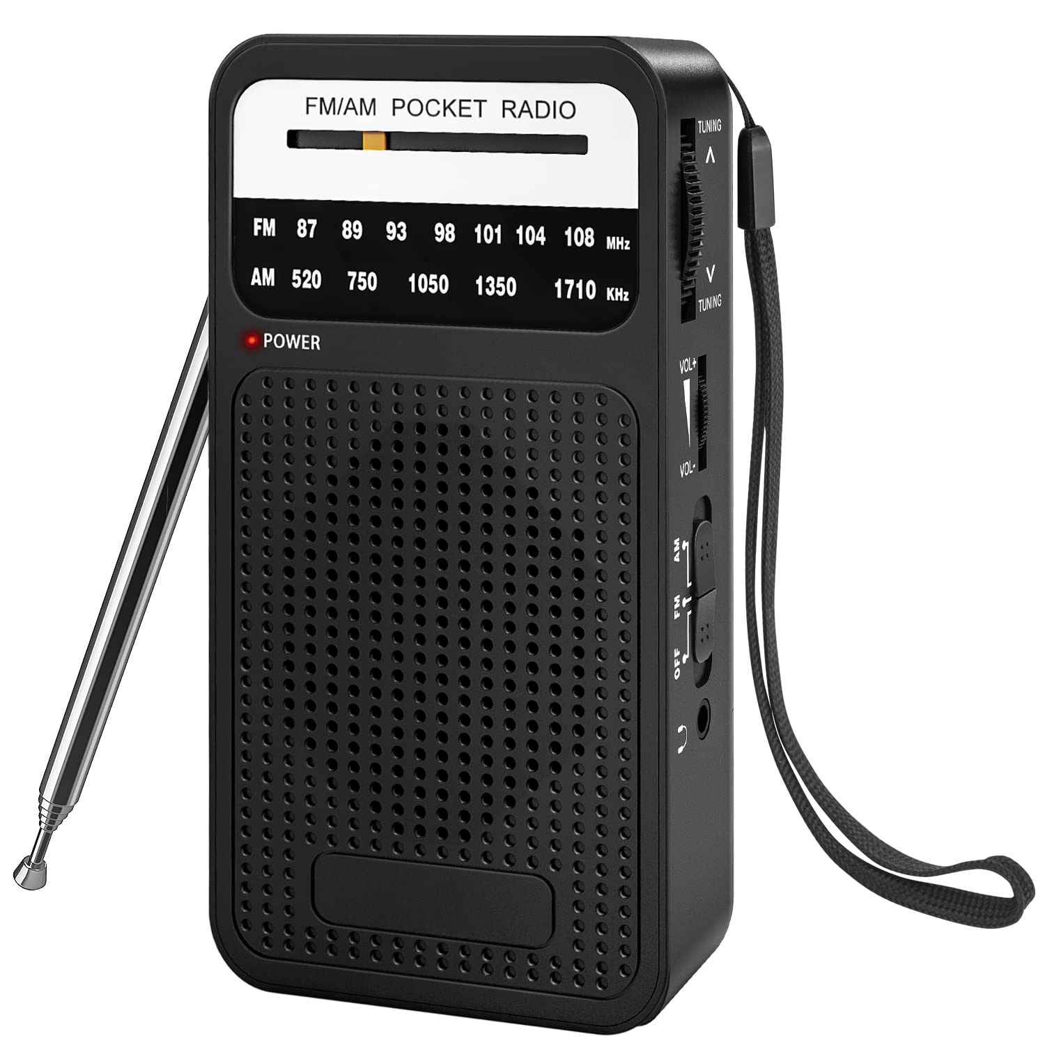 Portable Radio AM FM with Best Reception Goodes Transistor Radio with Loud Speaker 2AA Battery Operated Headphone Jack