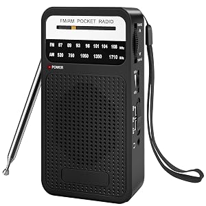 Portable Radio AM FM with Best Reception Goodes Transistor Radio with Loud Speaker 2AA Battery Operated Headphone Jack