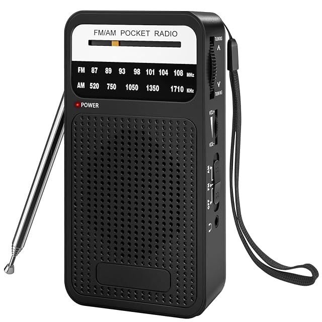 Portable Radio AM FM with Best Reception Goodes Transistor Radio with Loud Speaker 2AA Battery Operated Headphone Jack