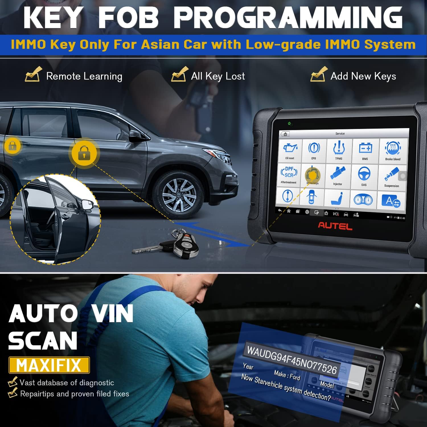 Autel Scanner MaxiPRO MP808S KIT with Android 11.0: 2023 Super Ver. of MS906/ MP808S/ MP808BT/ MP808, $150 11PCS Adaptors, ECU Coding, 30+ Services, Bidirectional Diagnostic Scan Tool, FCA AutoAuth : Automotive