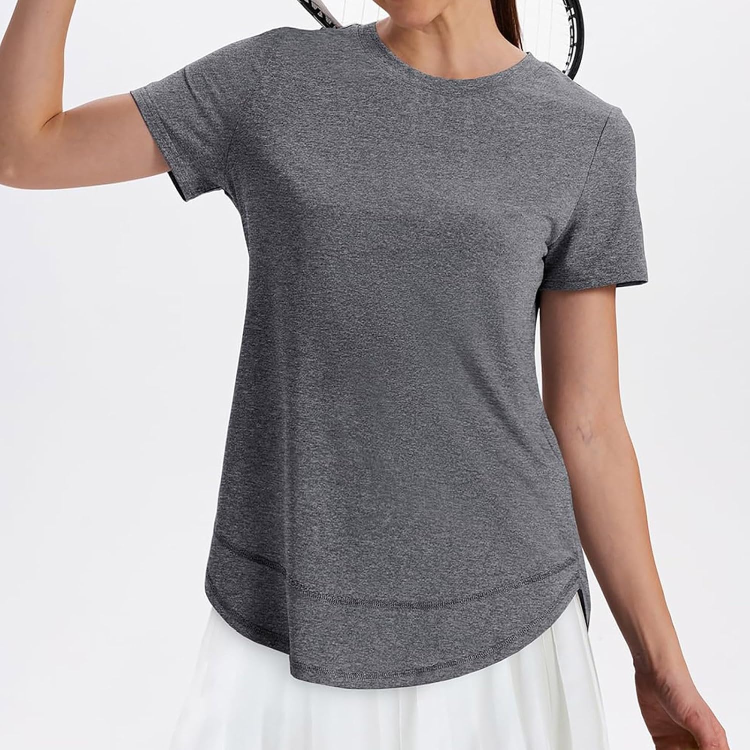 Shirts for Women Short Sleeve Workout Quick Dry Tops Loose V-Neck UPF 50+ UV Sun Shirt Quick Dry Performance Tees Rash Guard