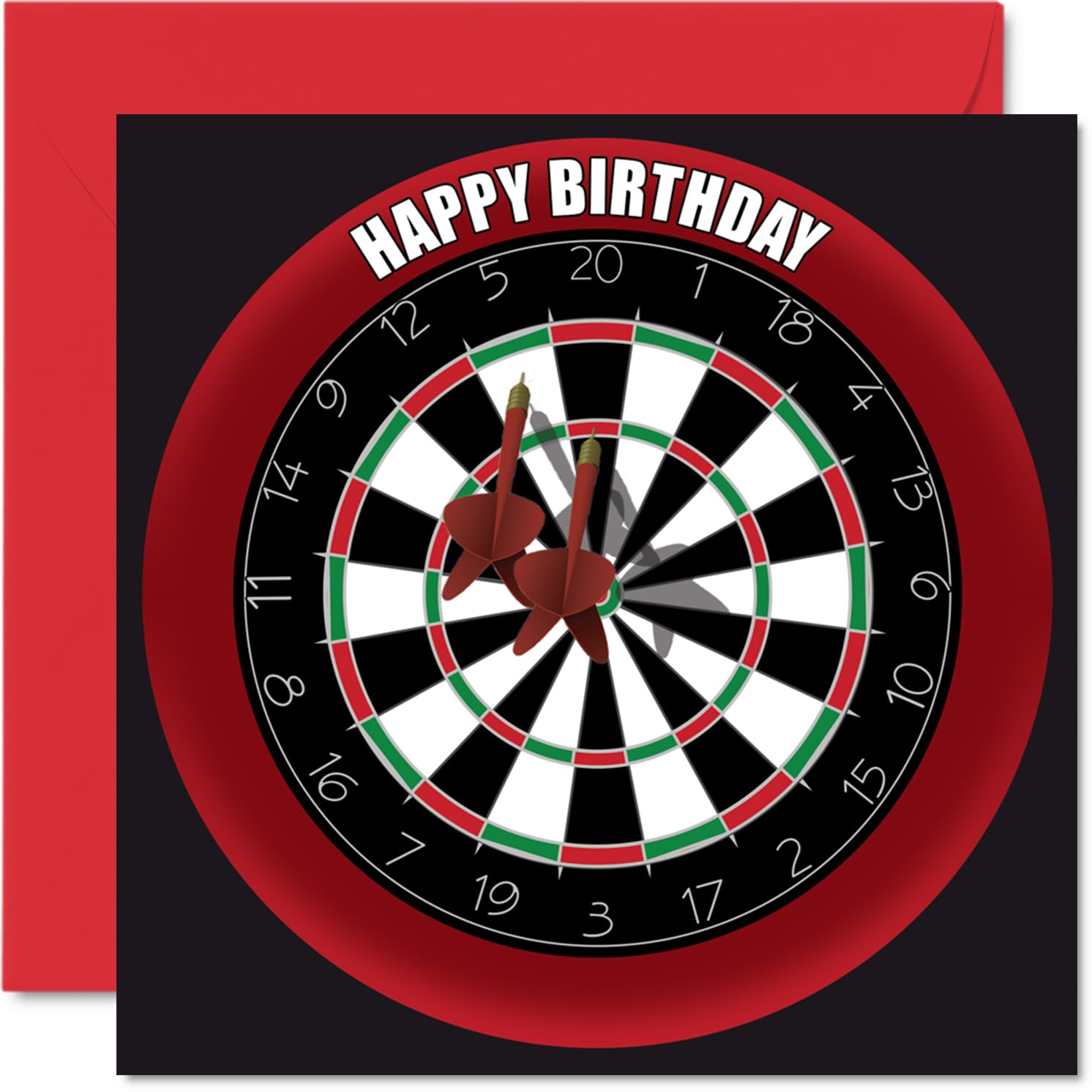 Fun 65th Birthday Cards for Men Woman - Dart Board - Happy Birthday Card for Dad Mum Grandad Nanny Grandma Gran Uncle Auntie Cousin, 145mm Sports Darts Bday Greeting Cards