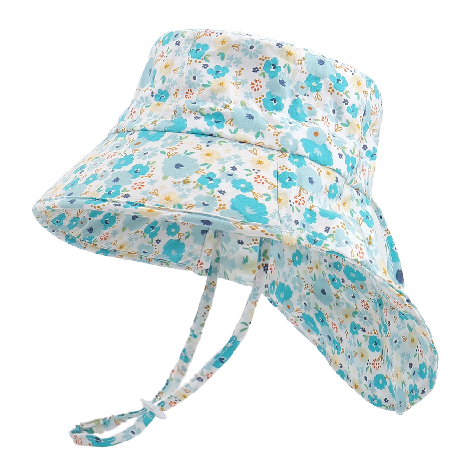 LACOFIA Gorro Proteccion Solar Bebé Sombrero Sol de Algodón Verano Niño Visera Ajustable para Playa/Piscina