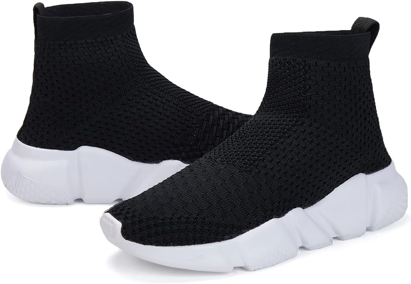 Santiro Boys Shoes Girls Sock Shoes High Tops Breathable Knit Slip On Shoes - Image 6