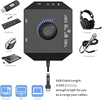 Vista 7 de Tendak Hub USB con adaptador de audio, tarjeta de sonido externa con conector de micrófono de auriculares de 0.138 in y control de volumen