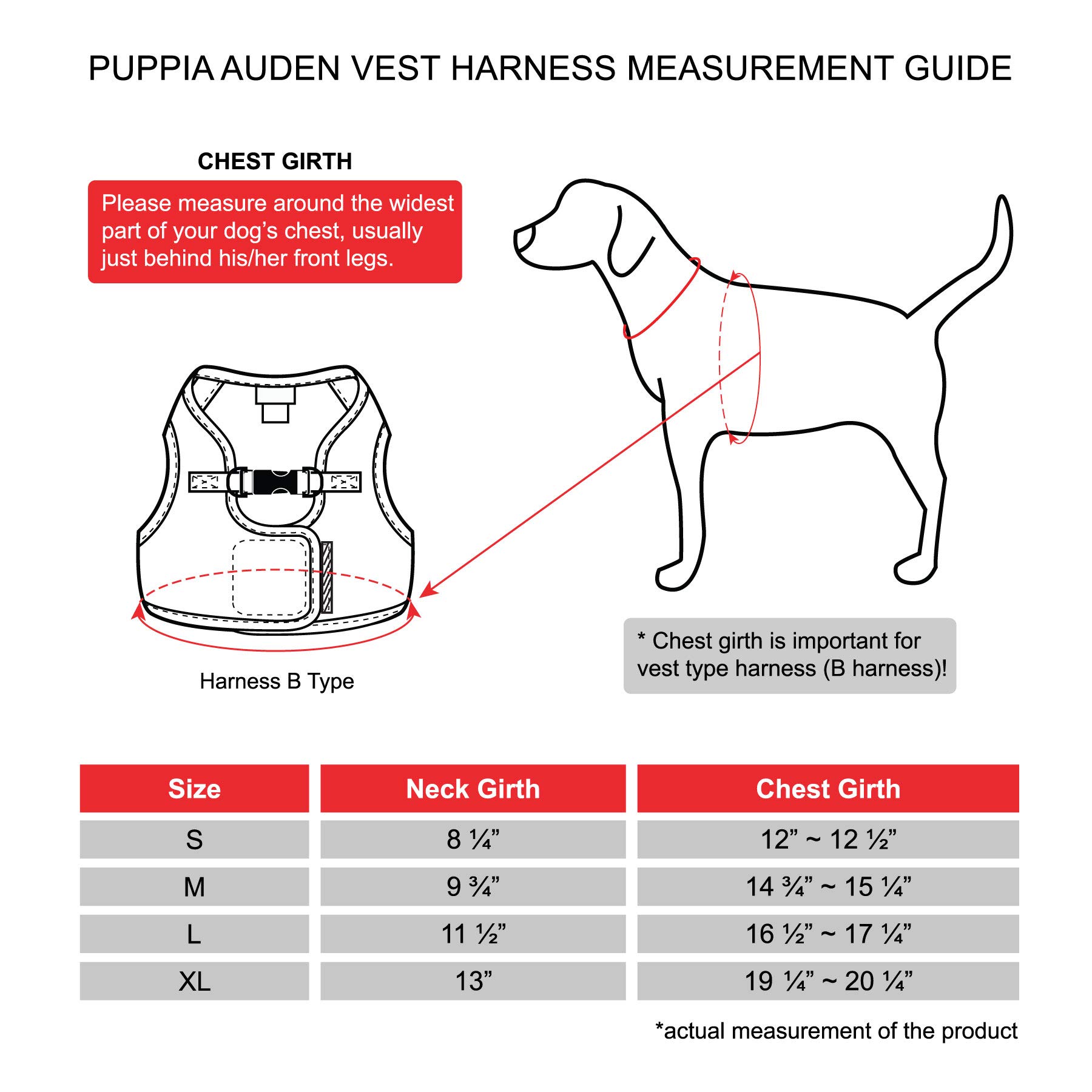 Puppia 66987870 Auden Harness B, Indian Pink, XL