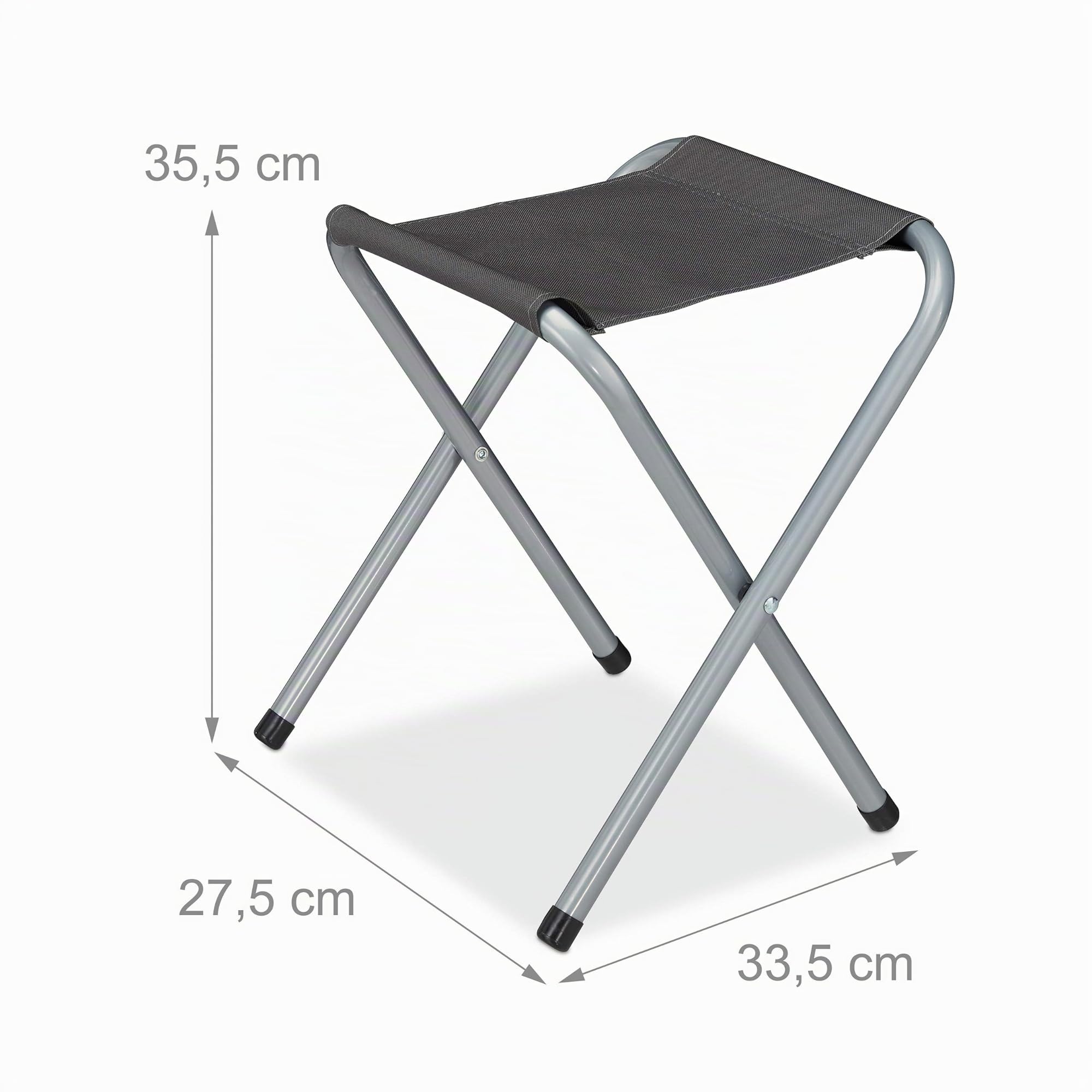 Relaxdays Tavolino da Campeggio, Pieghevole, 4 Sedie, Regolabile in Altezza, 120 x 60 cm, Alluminio, MDF, Argento/Grigio