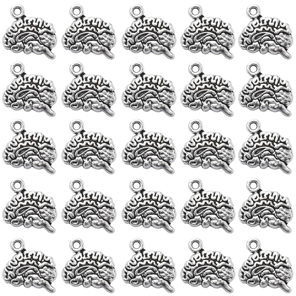 100 Ciondoli Cervello In Lega - Pendenti Anatomici 3D Per Gioielli Fai Da Te | Regalo Medicina/Halloween - Foto 7