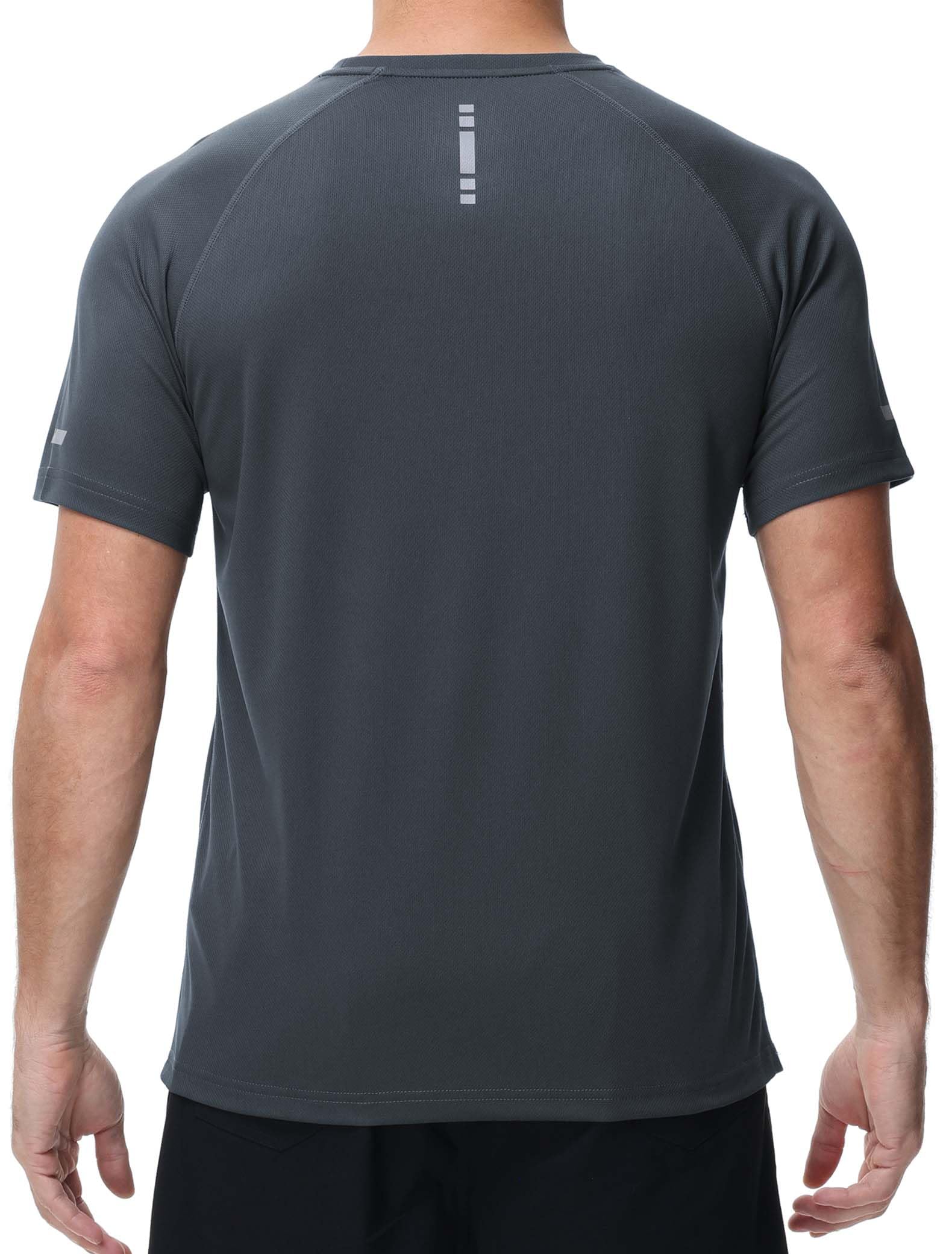 3-Pack Sport Tshirts Męskie koszulki funkcjonalne Szybko suche Oddychająca koszula treningowa Koszula fitness Koszula treningowa do biegania ćwiczeń kulturystycznych-Black/Grey/White-L