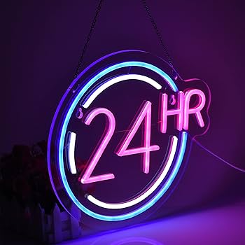 Amazon | JOMOBUTY 24時間営業 ネオンサイン 多階段調光可 LED