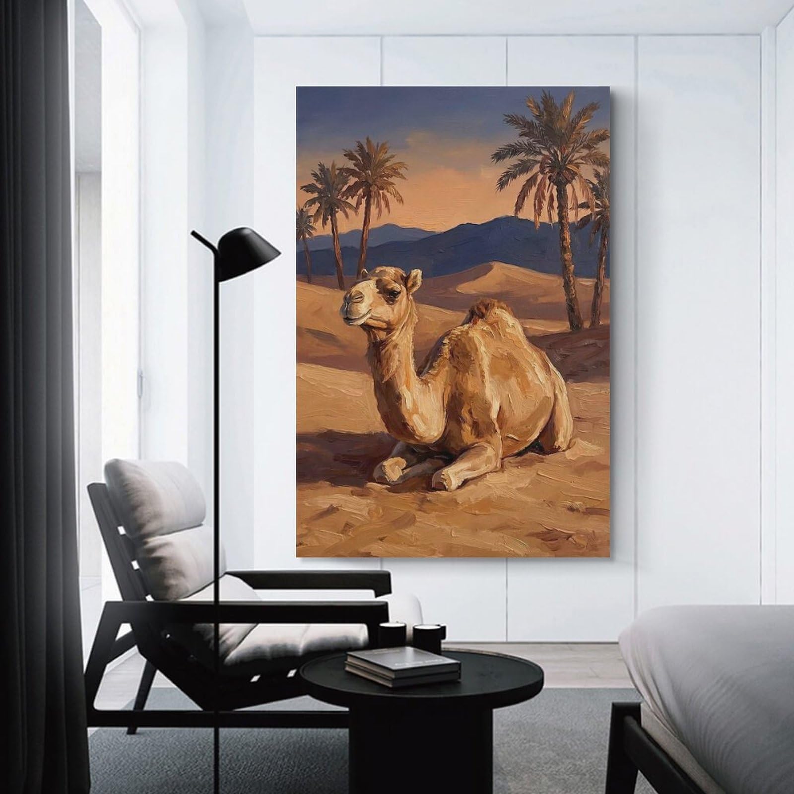 Junmoney Hanging Wall Art Camel in The Desert, 12x18inch(30x45cm), for Work Areas, Reading Rooms Or Studios, Wall Art That Adds Style to Work Areas