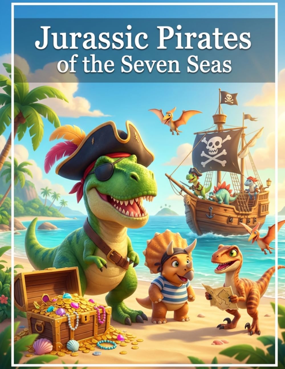 Jurassic Pirates of the Seven Seas: A Dinosaur Colouring Adventure for Kids