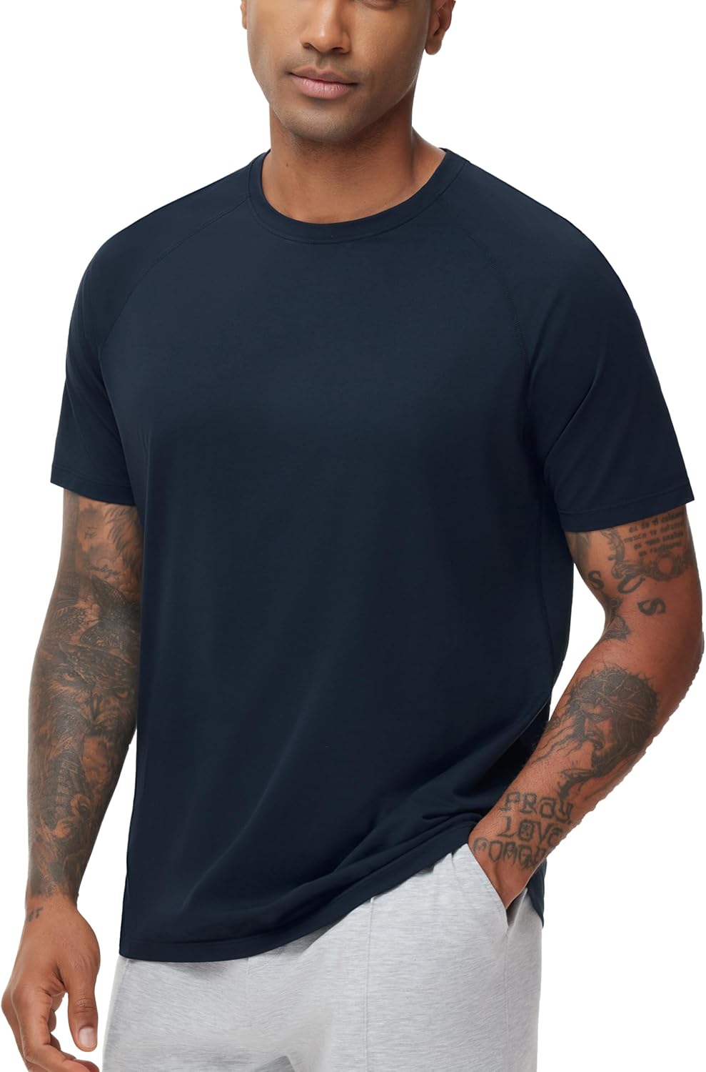 THE GYM PEOPLE Men's Workout T-Shirts Short Sleeve Breathable UPF 50+ Outdoor Athletic Running Tee Tops - Image 2