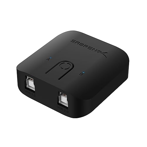 Miniatura 10 de SABRENT Interruptor compartido USB 2.0 hasta 4 computadoras e indicadores de dispositivos LED periféricos (USB-USS4)