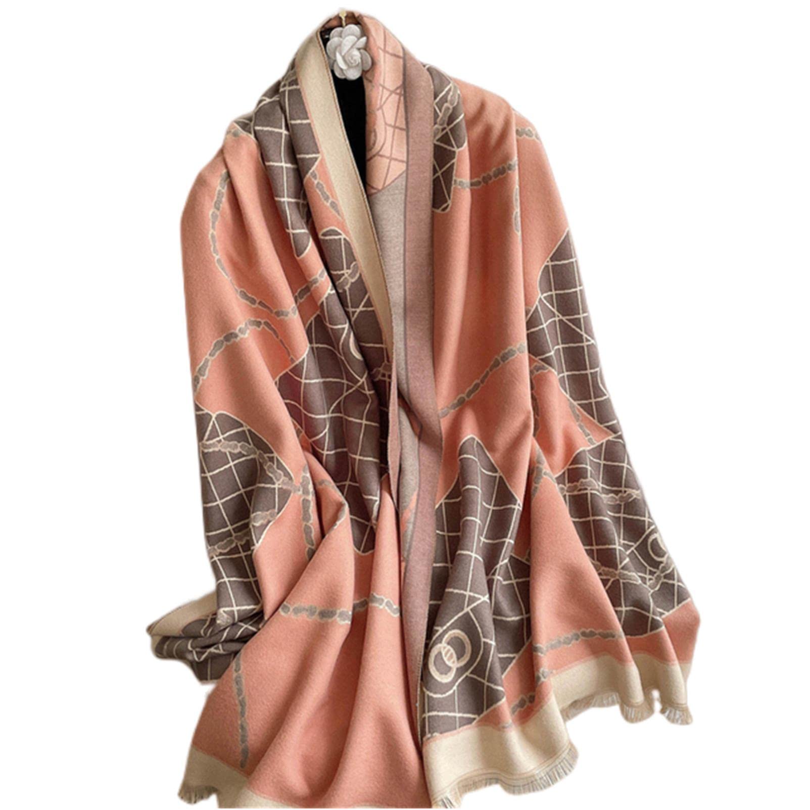 URYYRIT Foulard Écharpe Cachemire Chaude Dames Imprimer Un Châle De Couverture Hivernale Épaisse Et Envelopper Pashmina 180 * 65 Cm Femmes-Wyt47-3