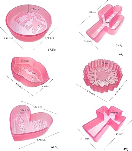 Miniatura 4 de MUBYOK M510 (300 diseños opcionales), 12 moldes de silicona Freshie para hornear perlas aromáticas para automóvil, suministros de freshie para