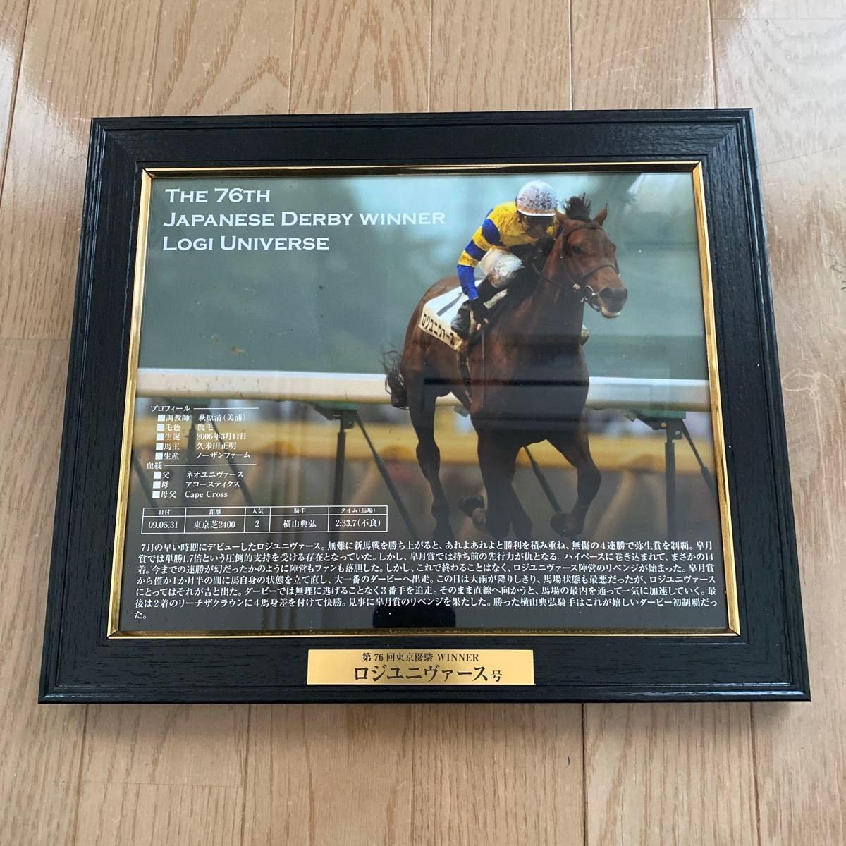 Amazon.co.jp: JRA 競馬 写真 パネル ロジユニヴァース 東京優駿 日本  