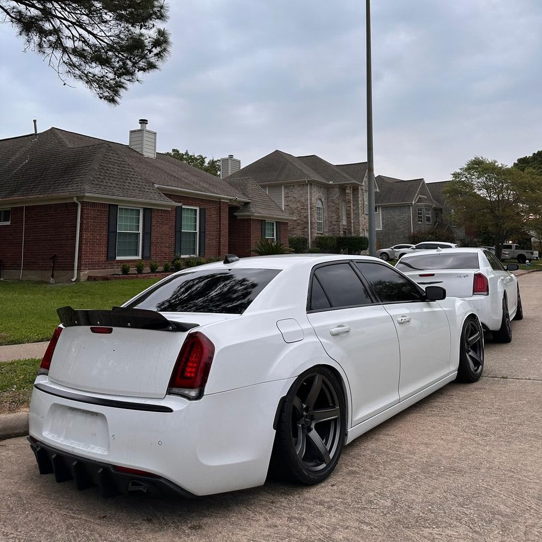 Painted Black Rear Trunk Wicker Bill Spoiler Wing For Chrysler 300 300C SRT 2011-2023 2PC Set