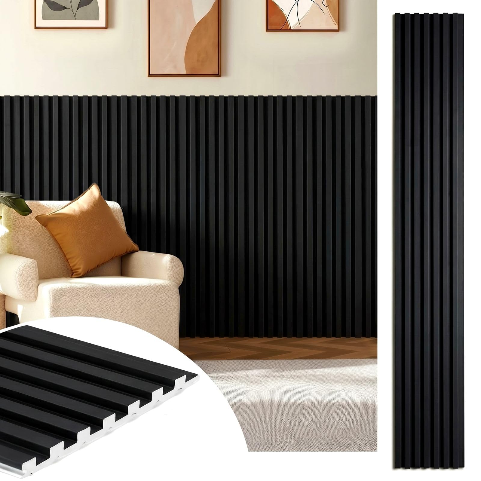 Photo 1 of LARWORKS WPC Acoustic Slat Wall Panels 16-Pack 47.2'' x 6''