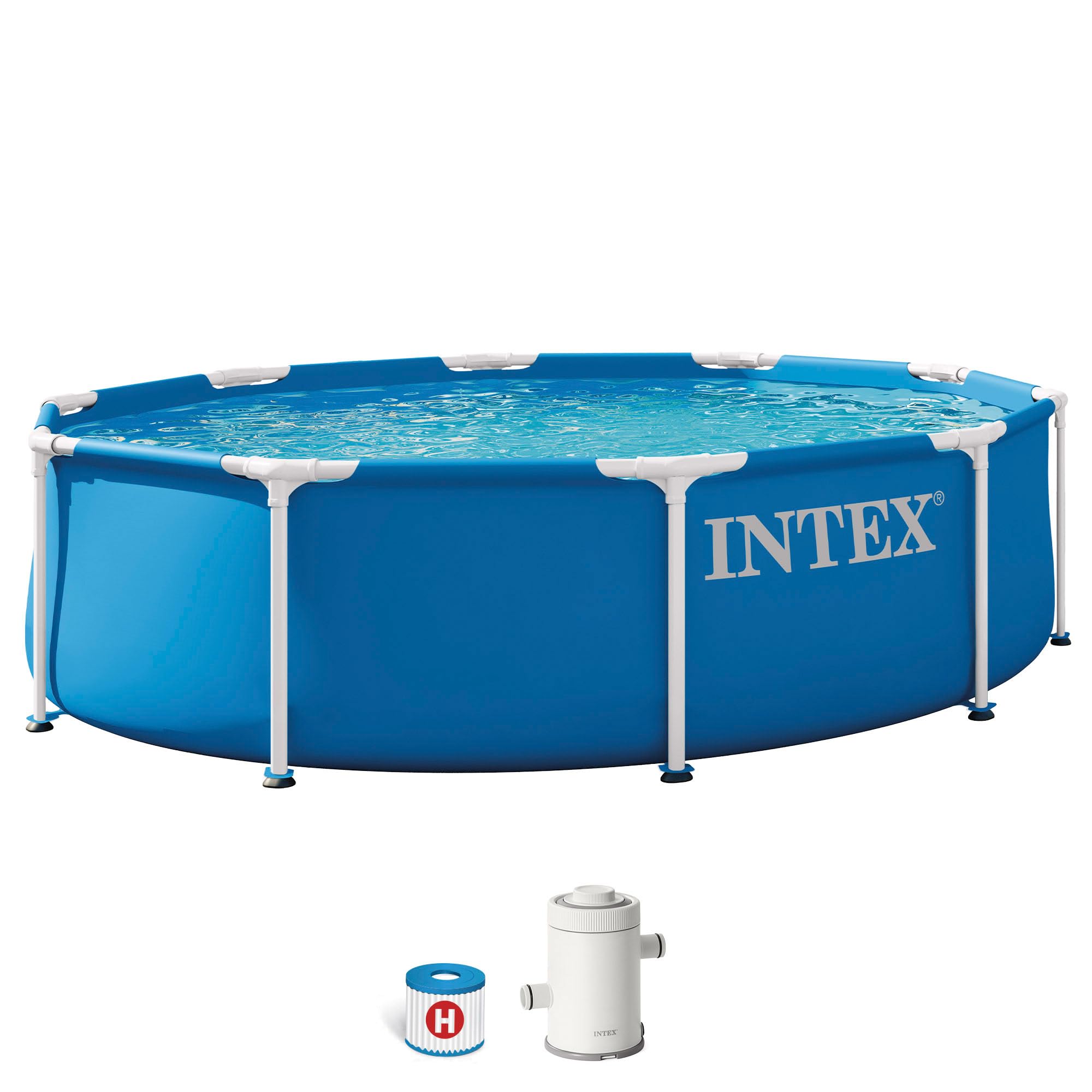 Intex Piscine 28202ND 3,​05 m x 76 cm avec Structure métallique Pompe de Filtration Incluse