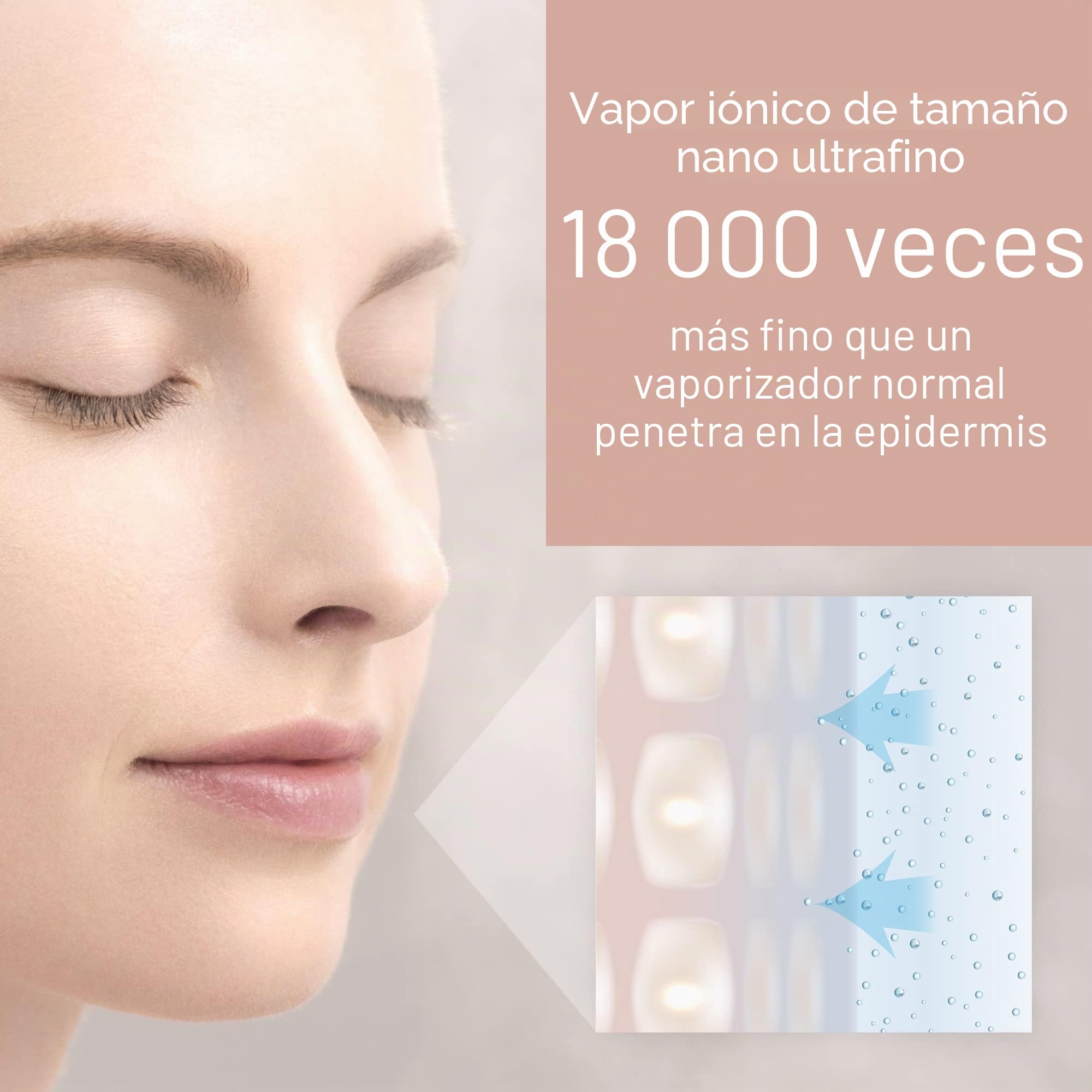 Panasonic Vaporizador facial EH-XS01 con tecnología nanoe iónica para un facial profesional en casa que abre los poros para hidratar y rejuvenecer profundamente tu piel (blanco)