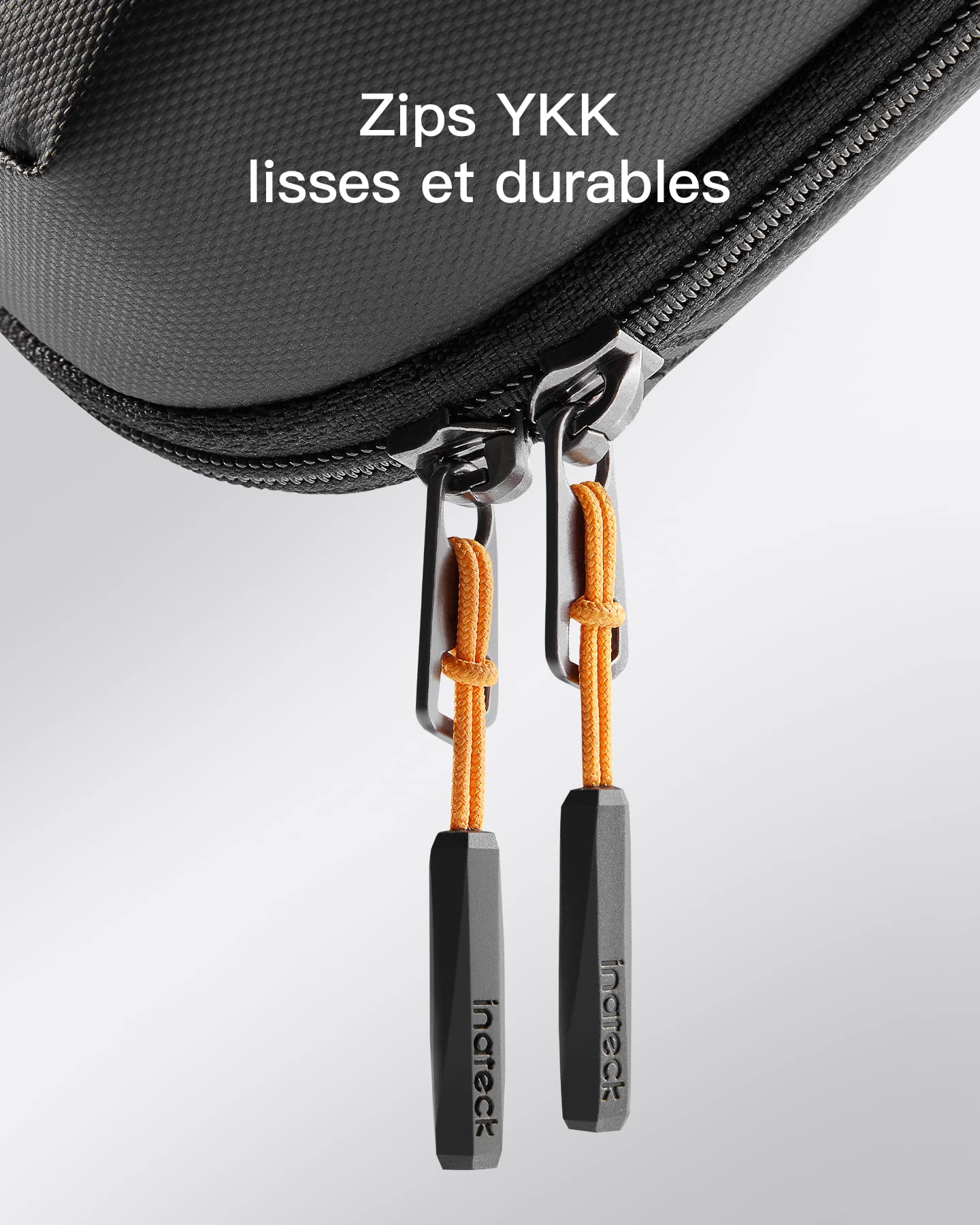 Inateck Petit Sac de Rangement pour câbles, Mini Organisateur d'accessoires électroniques avec poignée, résistant aux éclaboussures étui de Transport, AB03007-S Noir