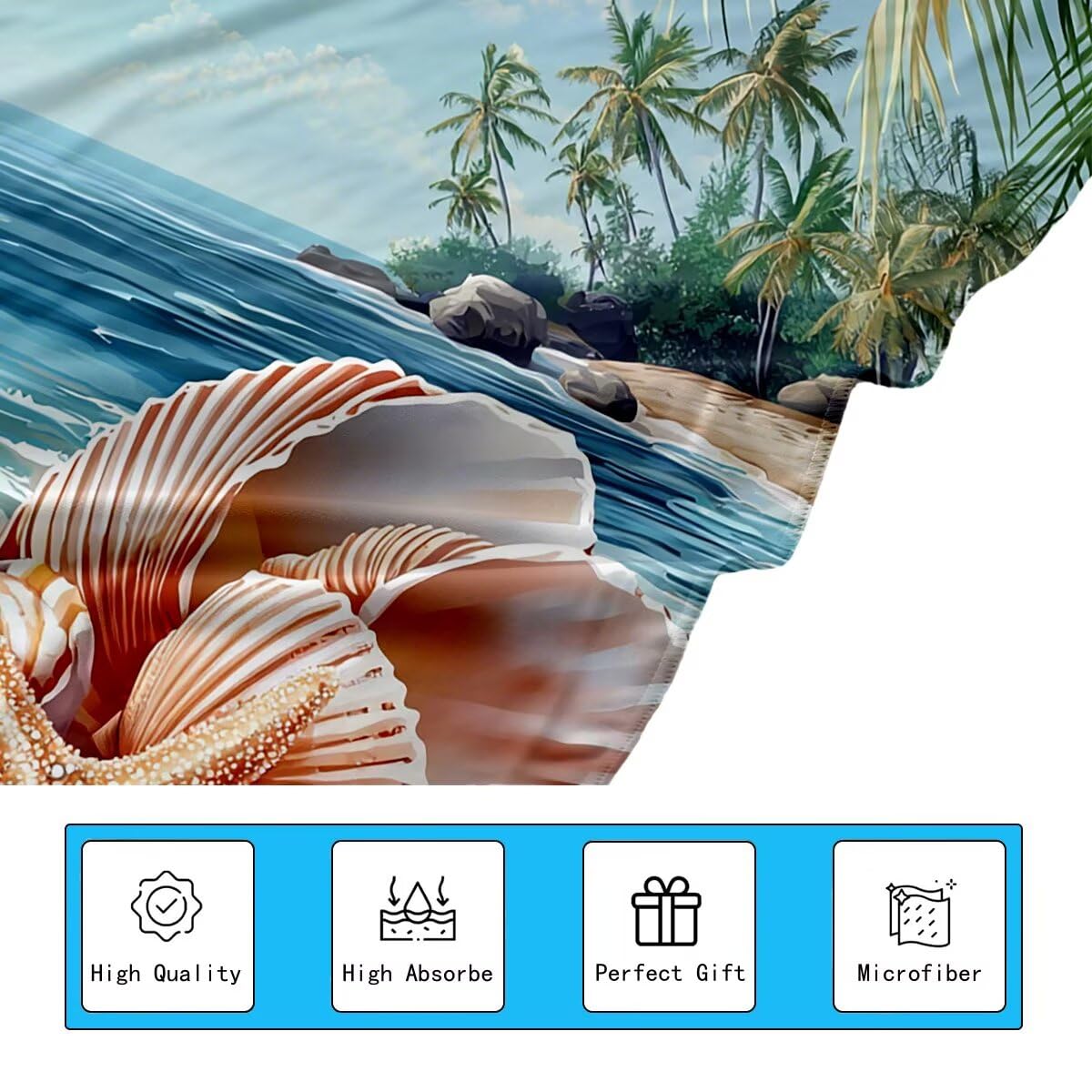 Telo Mare Microfibra, Telo Mare Grande 90x200cm 2 Pezzi, Asciugamano Palestra Donna Asciugatura Rapida, Antisabbia Asciugamano Microfibra, Leggero Asciugamani Palestra per Regalo (Paesaggio) -4162