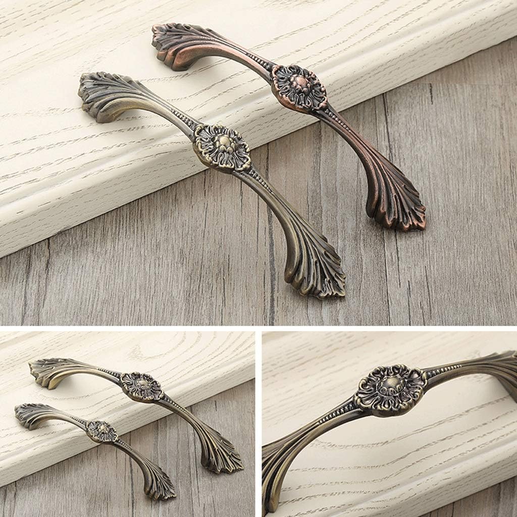 Cabinet Door Handle,Modern Minimalist Antique Copper Drawer Handle Shoe Cupboard Zinc Alloy Wardrobe Handle European Style (Color : Bronze,Size : 127mm)