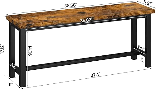 Miniatura 3 de DKLGG Bancos de comedor, bancos de cocina de 39 pulgadas, par de 2 bancos de mesa para cocina, sala de estar, dormitorio, banco de entrada