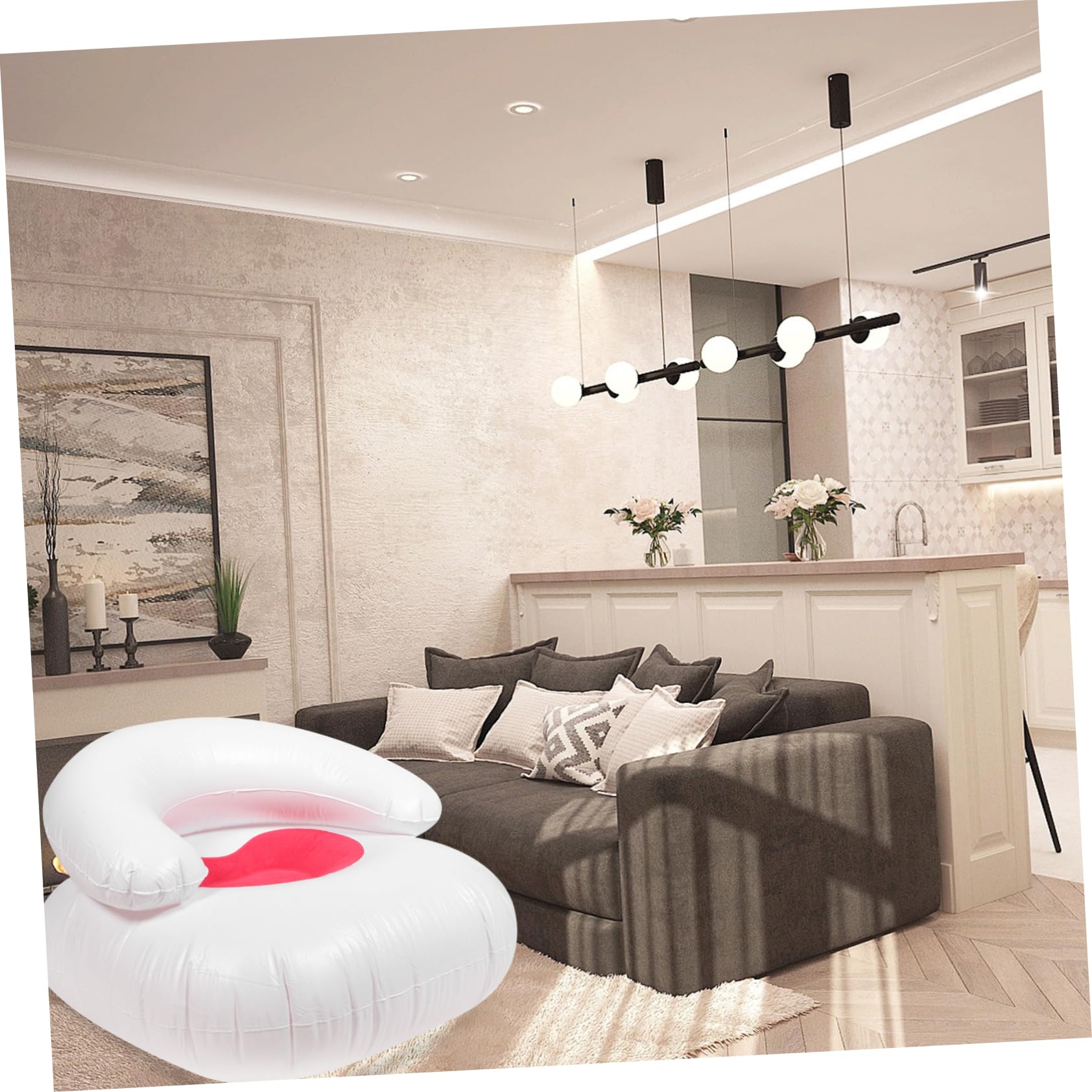 Toddmomy Folding Inflatable Stool Compact Sofa Back Support Quick Inflate Stylish for Living Room