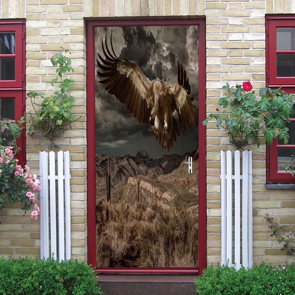 Door Stickers Predator Eagle Door Sticker Decor Door Mural Self-Adhesive Waterproof Wall Stickers Wallpaper for Home Decor 86x200cm