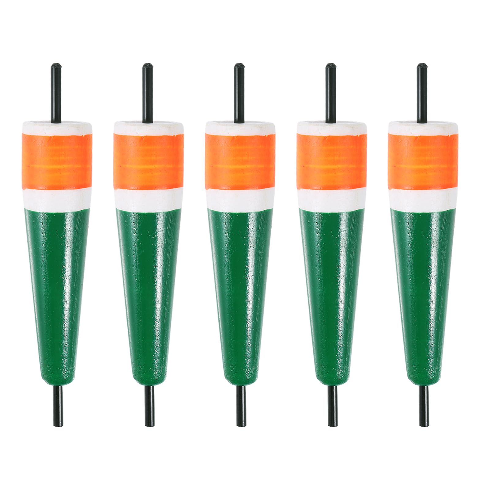 PATIKIL Popping Cork Floats 6.3 Inch / 16cm, 5 Pack EVA Fishing Trout Float Bobber for Catfish Trout Bass Orange Green