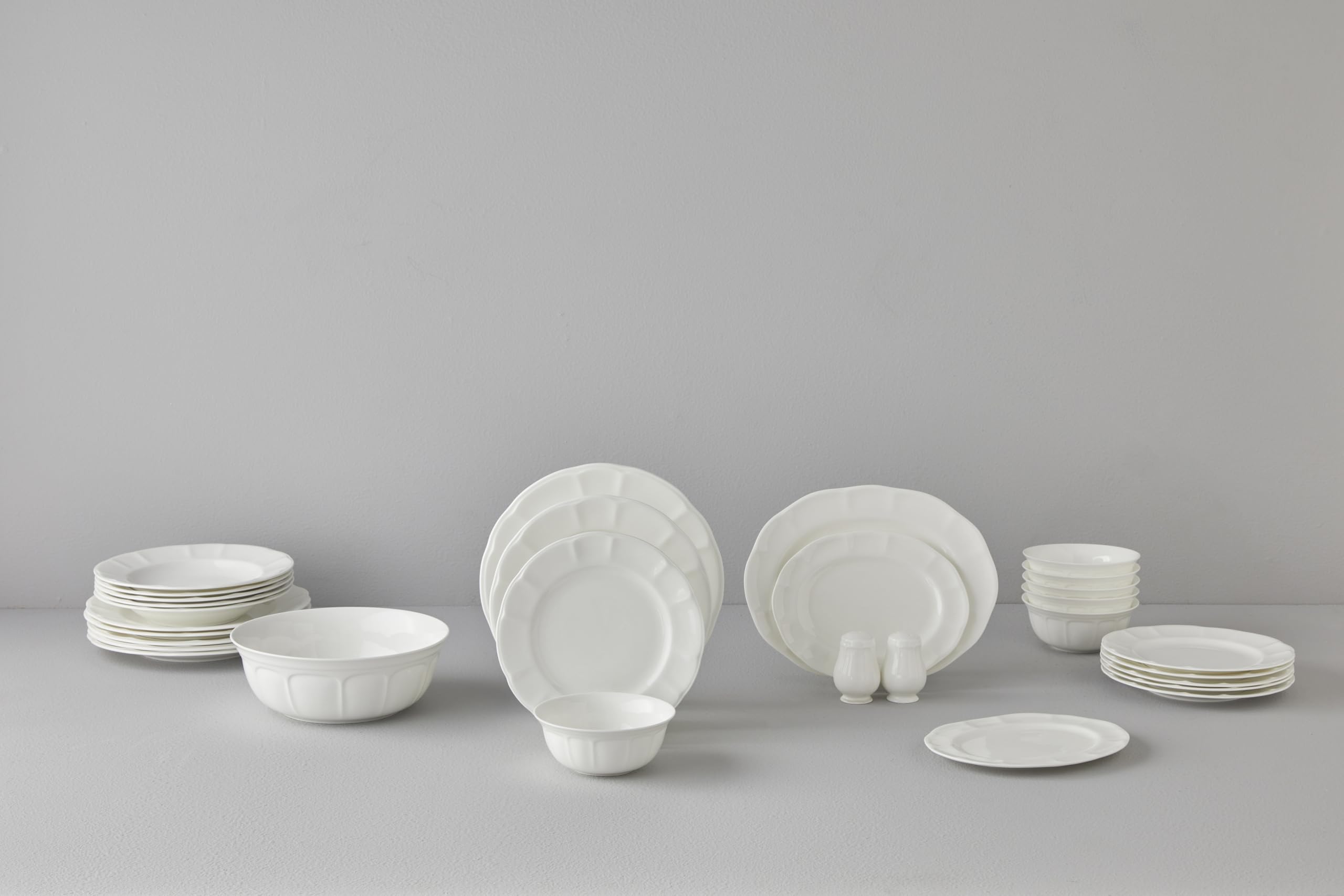 Be Original Leila 30 Parça Bone China Porselen Yemek Takımı – 6 Kişilik, Modern Minimalist Tasarım