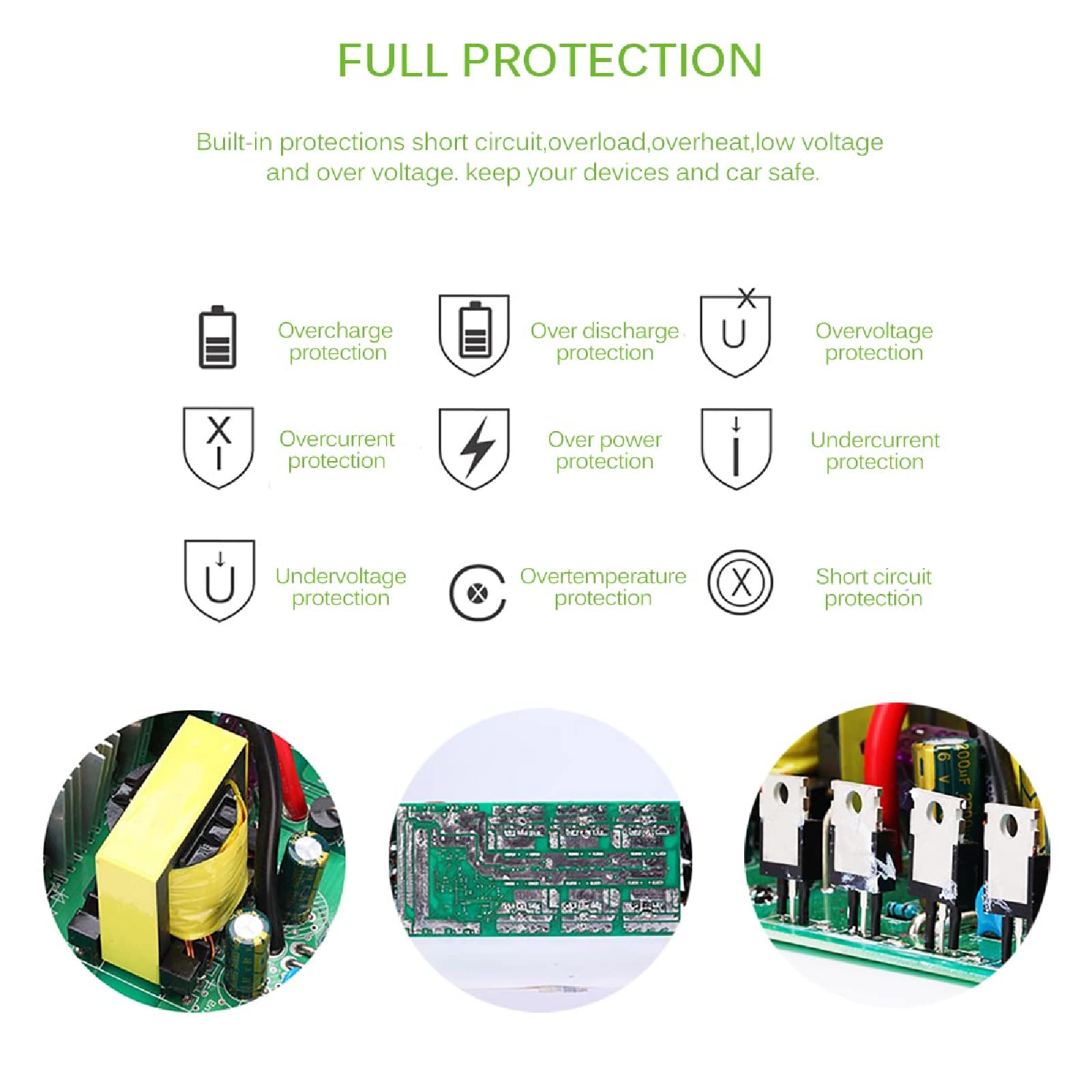 Tiiyee Inverter di Potenza Sinusoidale Pura, Onda Pura Invertitore di Tensione Automobile Camper Fotovoltaico12 V CC a 220 V 600 W CA Trasformatore Sinusoidale Porta USB per Batteria Auto