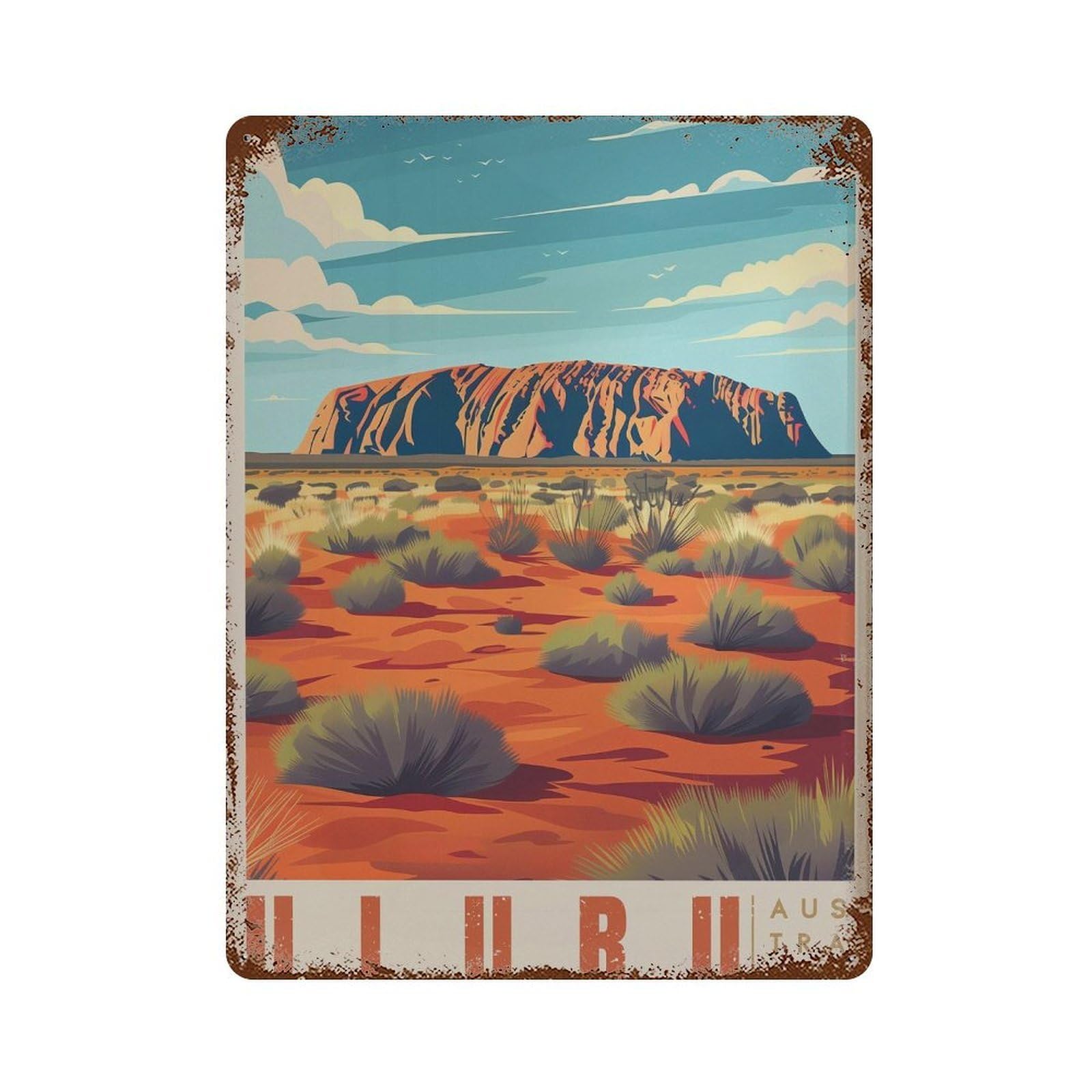 xiaoxiaoshen Uluru Travel Ayers Rock Australia Wall Decor Art Metal Tin Poster Modern Home Decor Art Home Bar Shop Decorations Vintage Sign 40x30cm