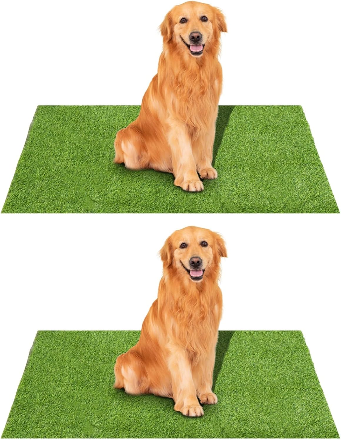 Artificial Grass for Dogs Potty, 2PCS Grass for Dogs, 39×47in Washable Reusable Grass Pee Pads for Dogs, Fake Artificial Grass Outdoor with Drainage Holes for Dogs Cats Potty Training Rest