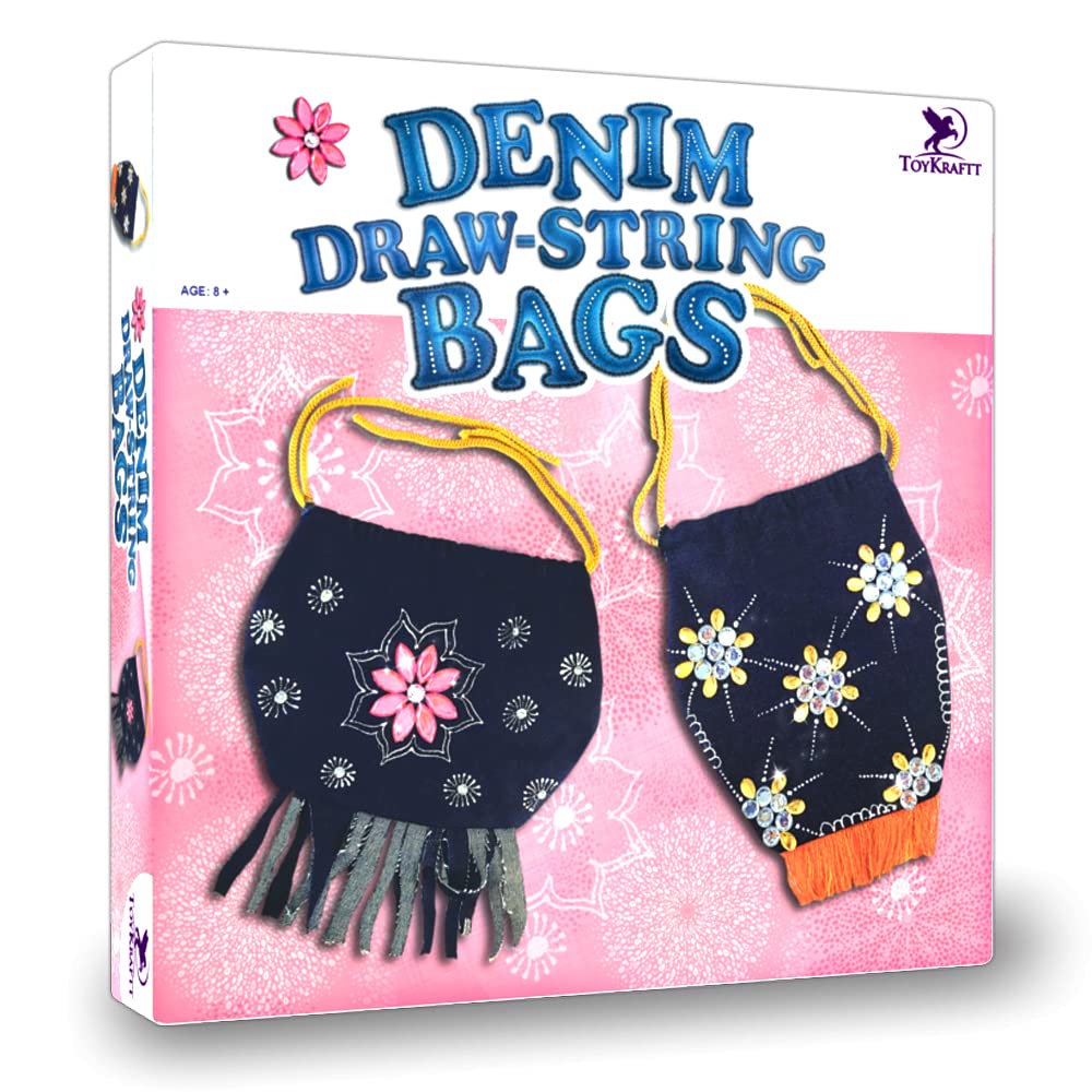Toykraft - Denim Draw String Bags | Art and Craft kit for Girls | Fun & Learning | Gift Box for Girls | Craft for Creative (B07WYJKZHB) Amazon Price History, Amazon Price Tracker