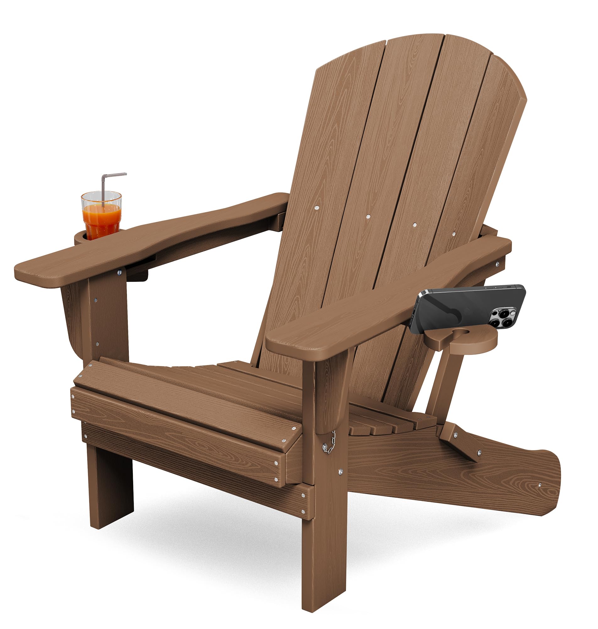 KINGYES Folding Adirondack Chair with Dual Cup Holders